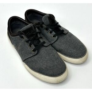 Polo Ralph Lauren Shoes Mens Faxon Low 9 M Gray Knit Lace-Up Casual Sneaker